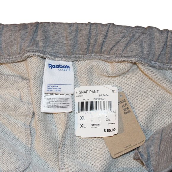 Reebok Women's Snap Pants Size XL Grey Heather Jogger Sweatpants - Picture 9 of 9